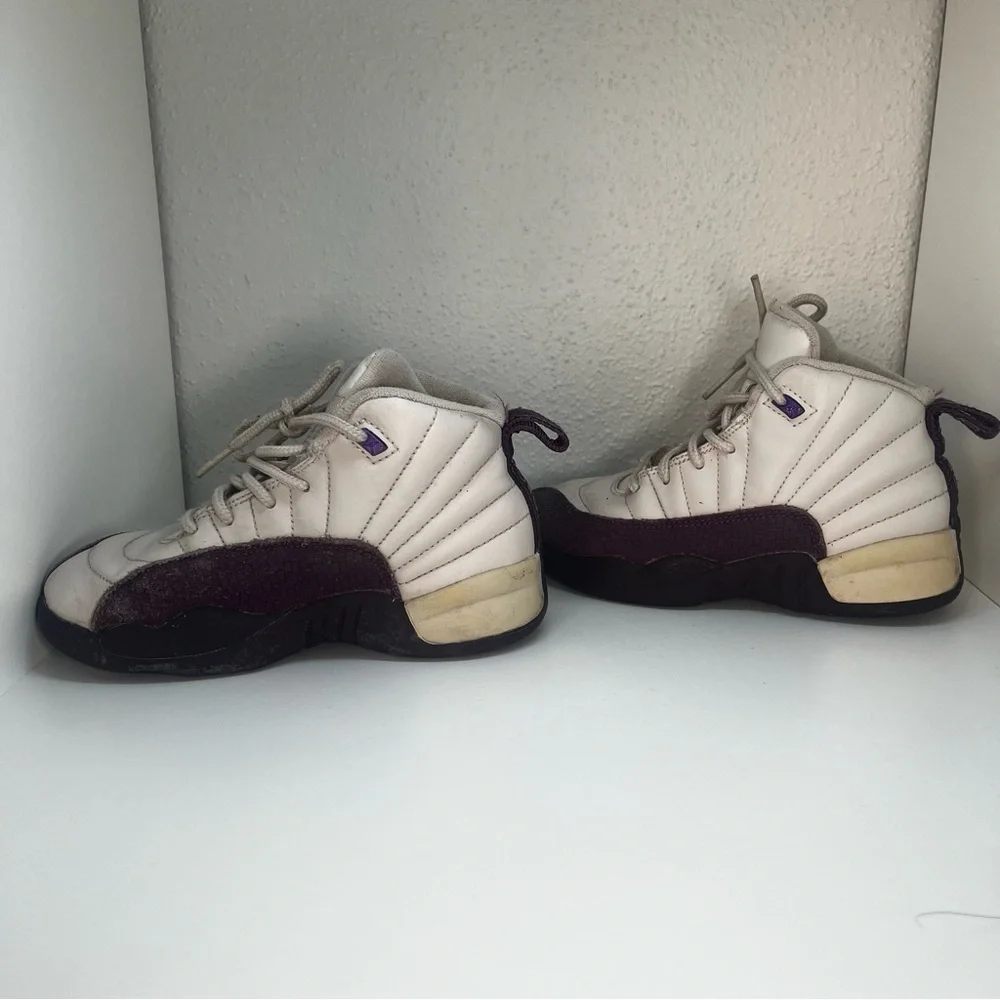 Jordan 12 Retro Desert Sand Little Kids 510816-001 Purple Shoes Youth Size 12C